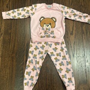 Moschino Pink Bear Print Tracksuit Set